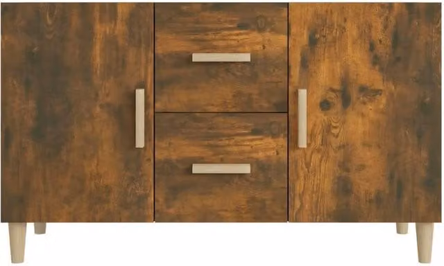 Berkfield Home Smoked Oak Sideboard in Brown, W/D/H: 100 x 36 x 60 cm – 1