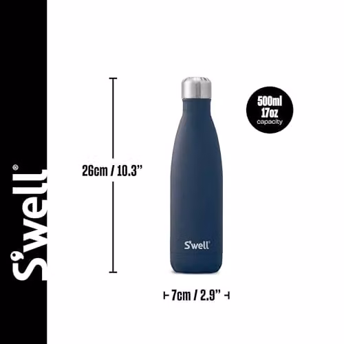S'well Azurite Vacuum-Insulated Stainless Steel Drinks Bottle, Blue, 500ml – 2