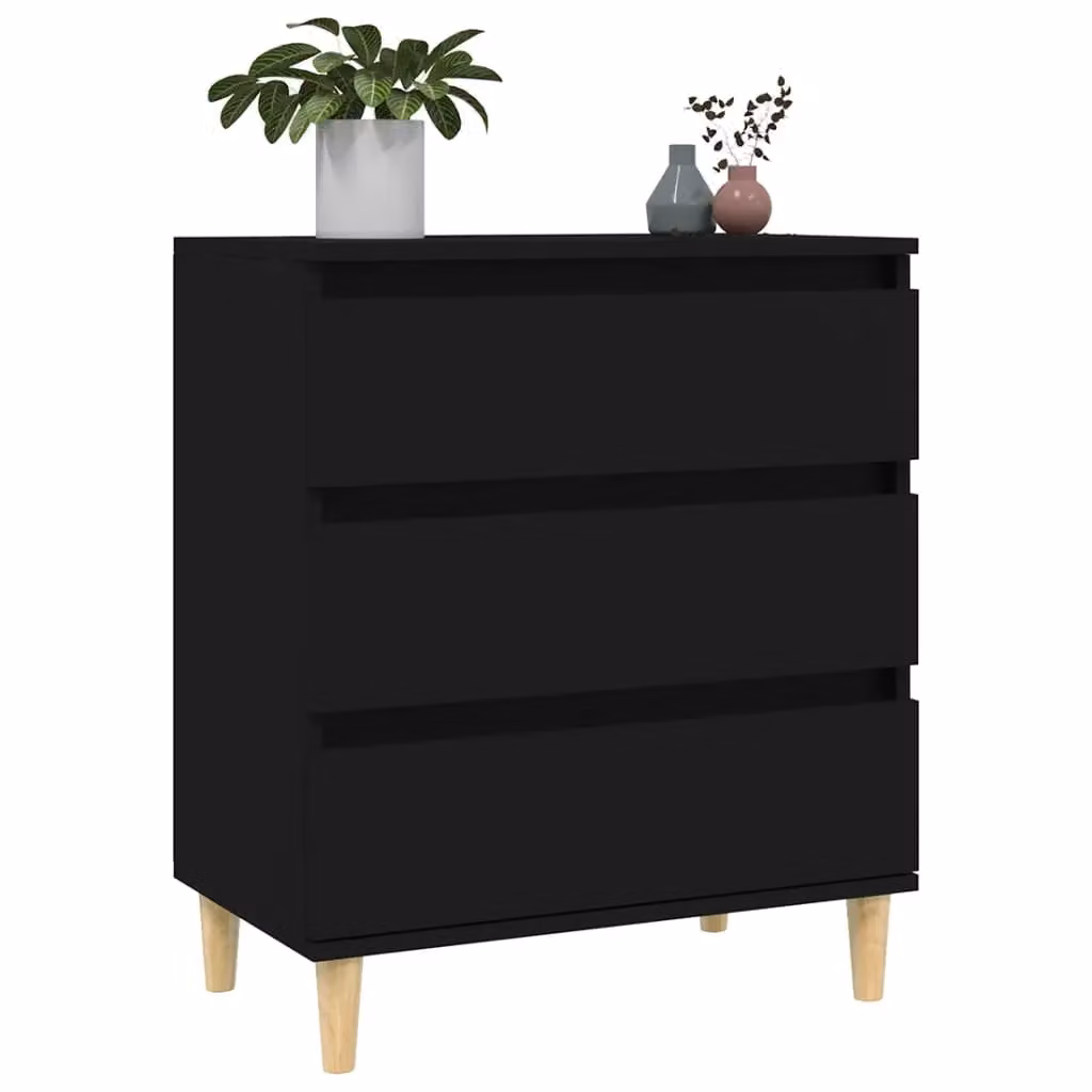 Berkfield Home Black Matt Engineered Wood Sideboard W/D/H: 60 x 35 x 70 cm – 3