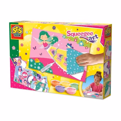 SES Creative Squeegee Art Scratch Art Painting Kit for Children, Multicolour