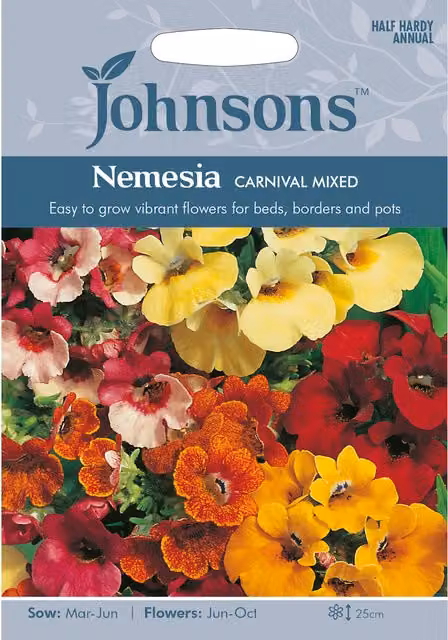 Johnsons Carnival Mixed Nemesia Multicolour Ornamental Flower Seeds