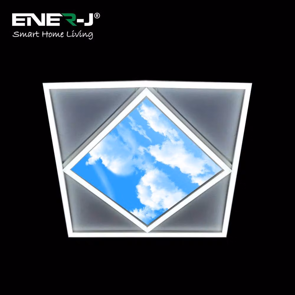 ENER-J Pack of 6 Diamond Sky Cloud LED Ceiling Panel Lights, Cool White, W/D: 60 x 60 cm – 2