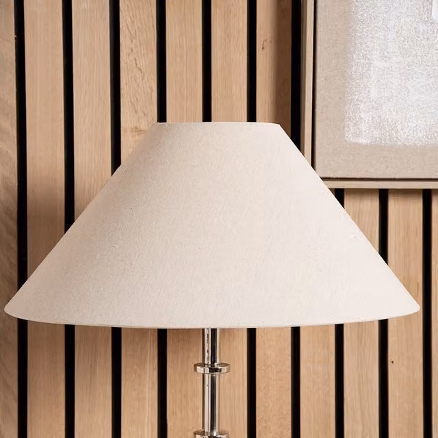 Pacific Lifestyle Cone Fabric Lampshade in Beige and Yellow, Diameter: 60 cm