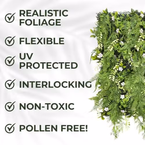 Evervine Ark Mat Realistic Artificial Plant Living Wall Panel, Green, W/H: 100 x 100 cm – 4