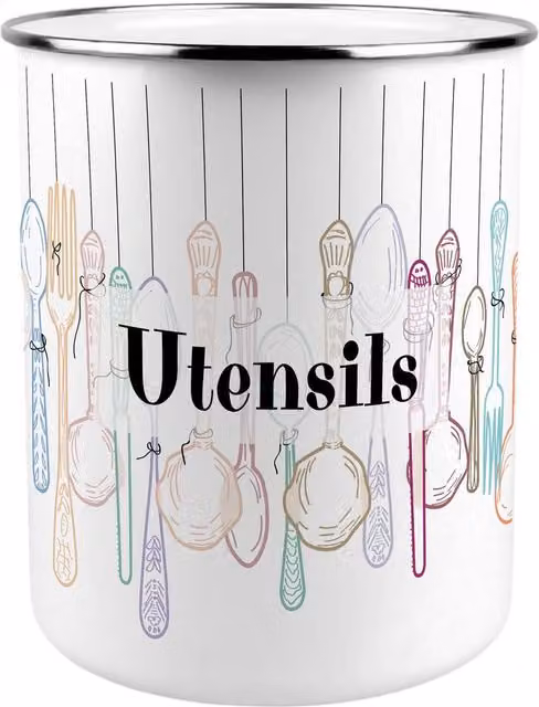 Purely Home Multicoloured Ceramic Freestanding Vintage Cutlery Kitchen Utensil Holder
