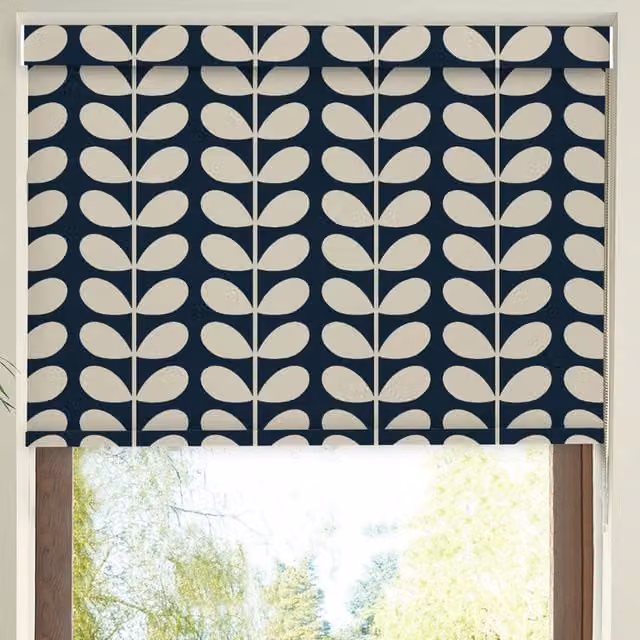 Orla Kiely Solid Stem Made to Measure Blackout Roller Blind in Black