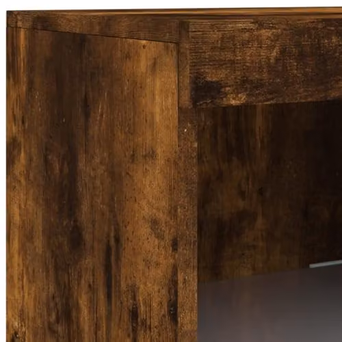 vidaXL Modern Smoked Oak Sideboard with Integrated LED Lights, W: 202 cm, D: 37 cm, H: 100 cm – 4