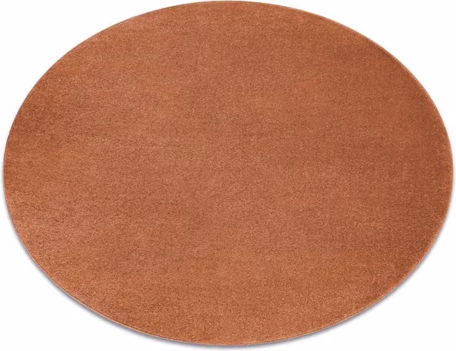 RugsX Softy Round Polypropylene Rug in Terracotta, Diameter: 150 cm – 1