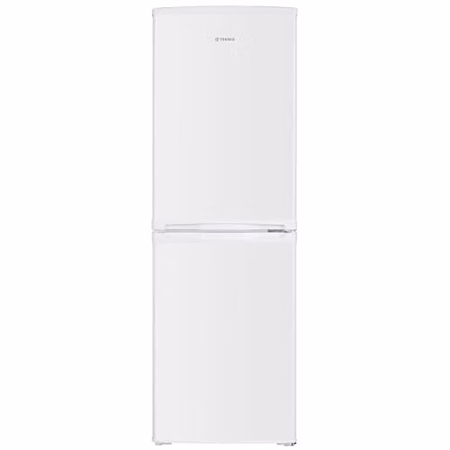 Teknix STF1448W Freestanding 50/50 Fridge Freezer in White, 142L Capacity, E Energy Rating, with Reversible Doors and LED Interior Light, W/D/H: 55 x 48 x 144 cm