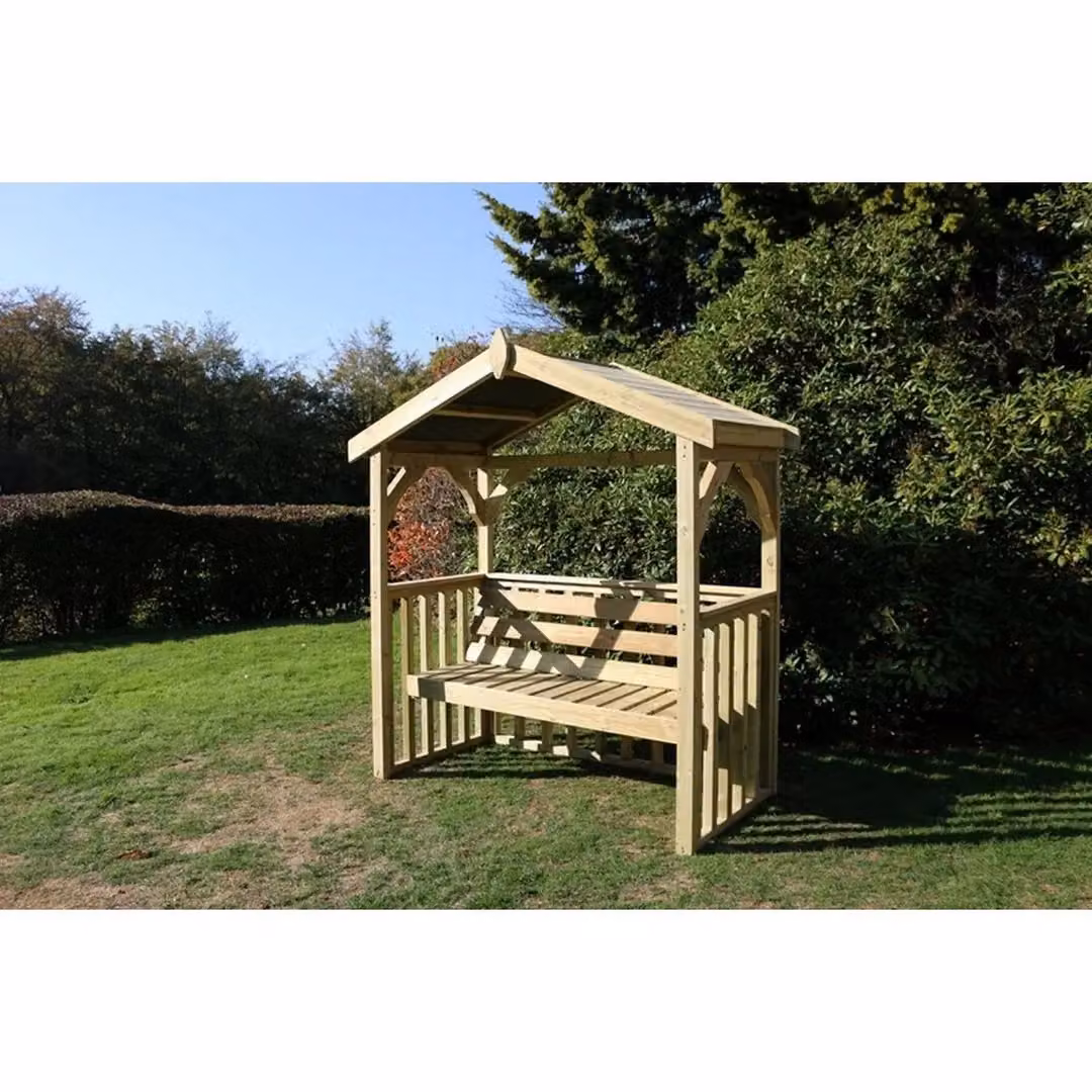 Churnet Valley Garden Furniture Ltd Anastasia 3 Seat Arbour in Brown with Cushions – 2