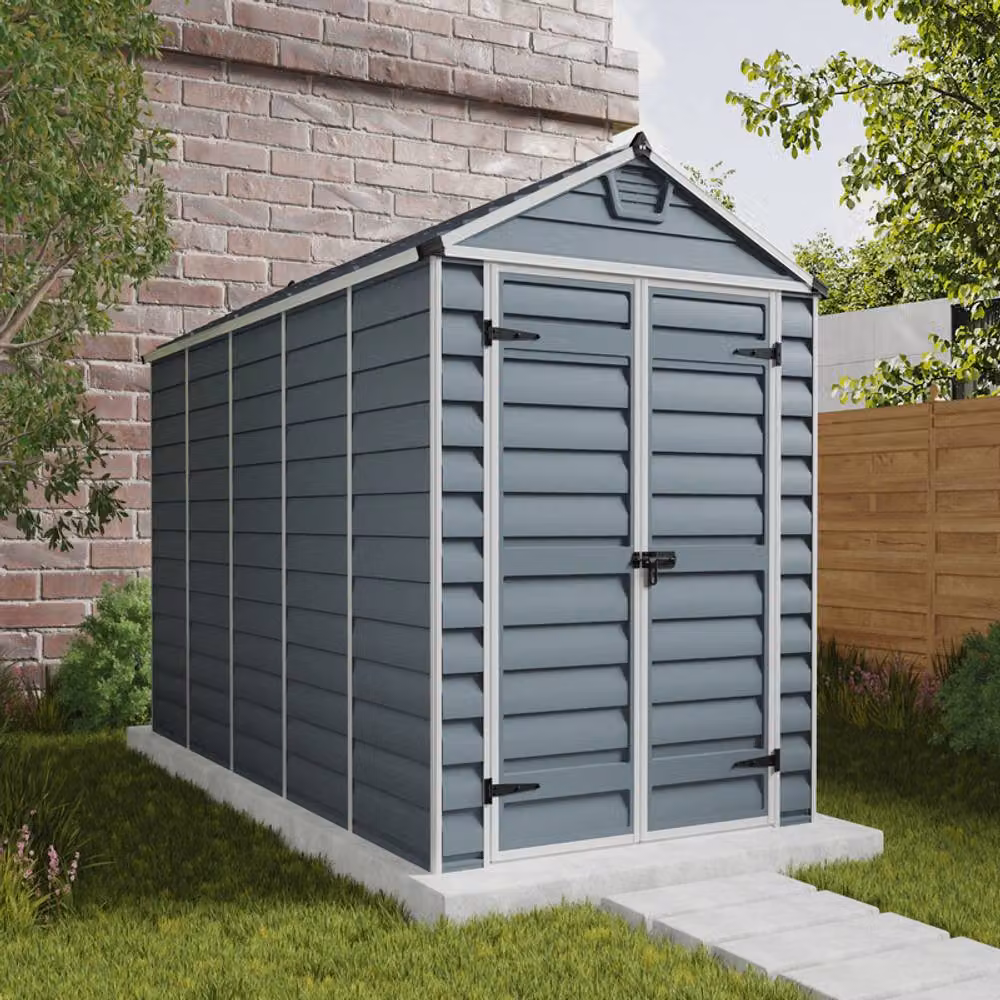 Palram Skylight Polycarbonate Gable Shed in Grey, W: 185.4 cm, L: 378.6 cm, H: 217 cm – 2