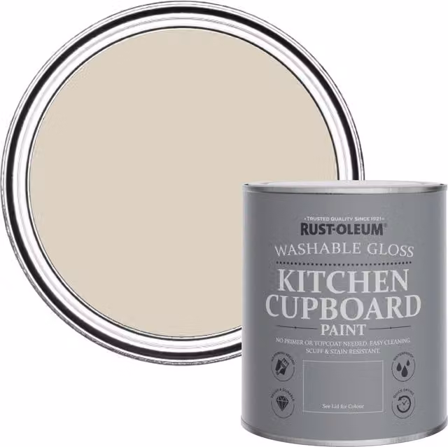 Rust-Oleum Kitchen Cupboard Paint in Gloss Finish, Beige/Yellow, 0.75 l