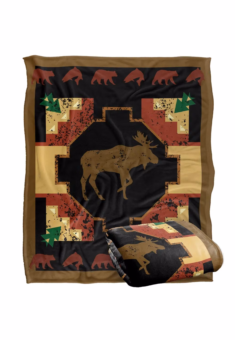 JQ Licensing Southwest Moose 2 Silky Touch Super Soft Fleece Throw Blanket, White and Multicolour, W/D/H: 152 x 127 cm – 7