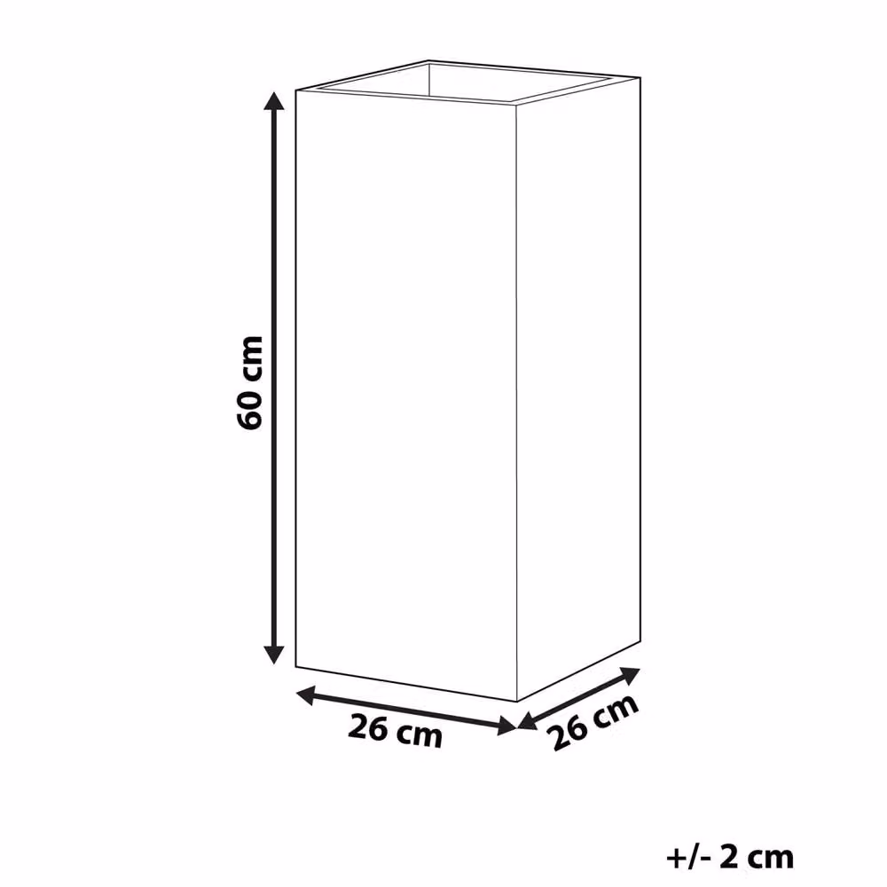 Wyld and Coco Fibre Clay Tall Square Planter in Dark Grey, W/D/H: 26.0 x 26.0 x 60.0 cm – 3