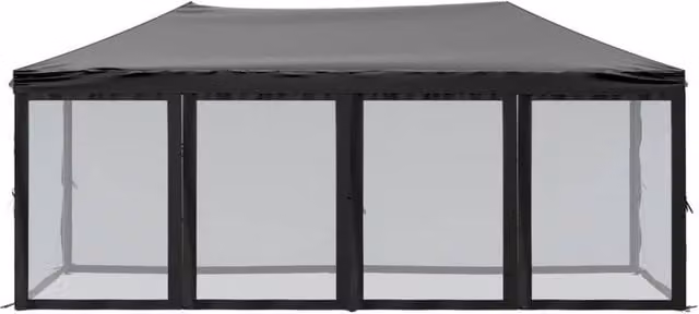 Berkfield Home Sturdy Folding Party Tent with Sidewalls, Black, W 6 m x D 3 m – 1