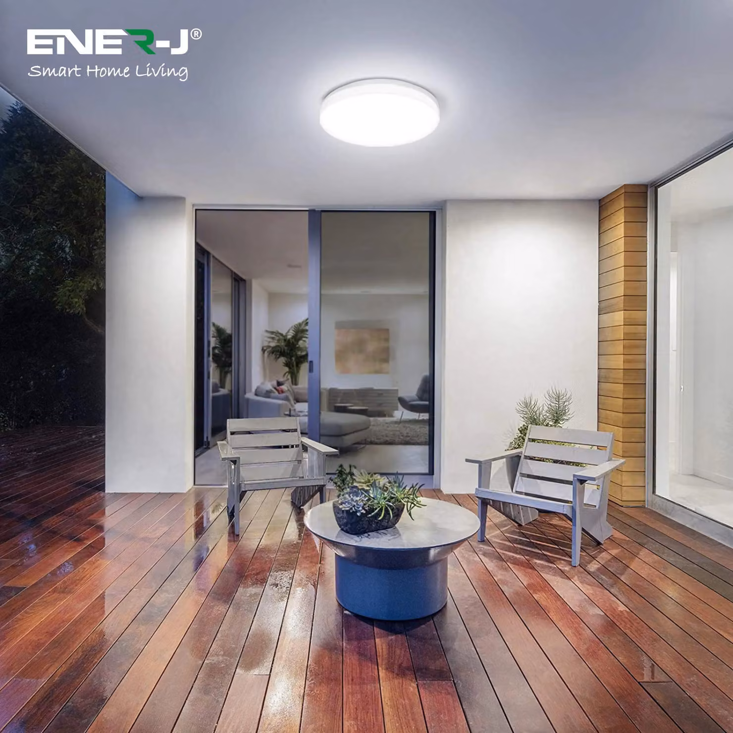 ENER-J 12W LED Ceiling Light with Microwave Motion Sensor, 960 Lumens, CCT Changeable, IP44, White, Diameter: 25 cm, Height: 19 cm – 3