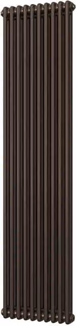 UK Radiators Alpha 2 Column Vertical Traditional Cast-Iron Style Radiator in Black Copper, H: 180 cm, W: 46 cm