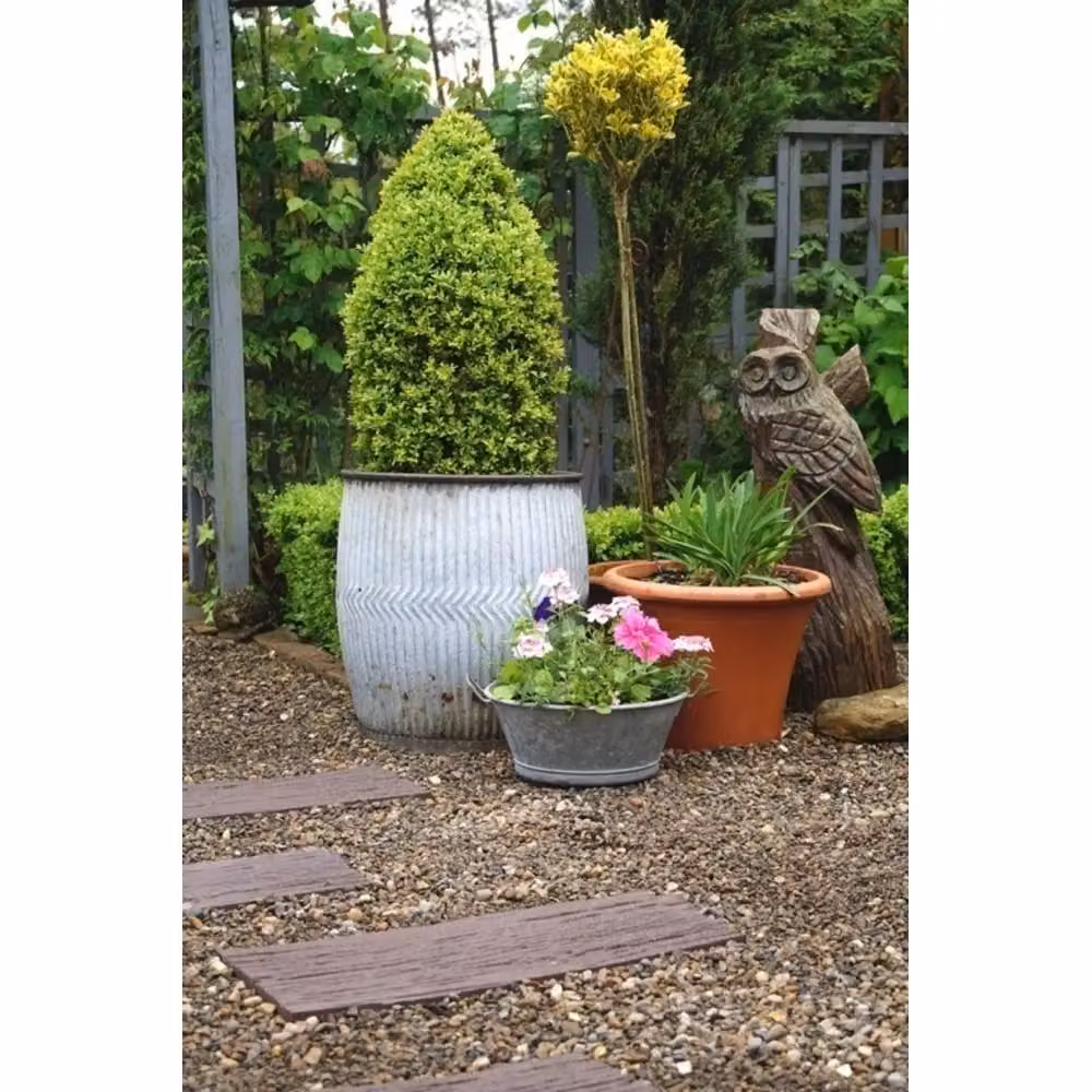 Primeur Railroad Tie Stepping Stone Garden Decoration in Brown – 2