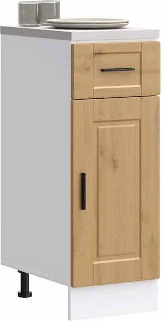 Berkfield Home Porto Artisan Oak Kitchen Base Cabinet in Brown – 1