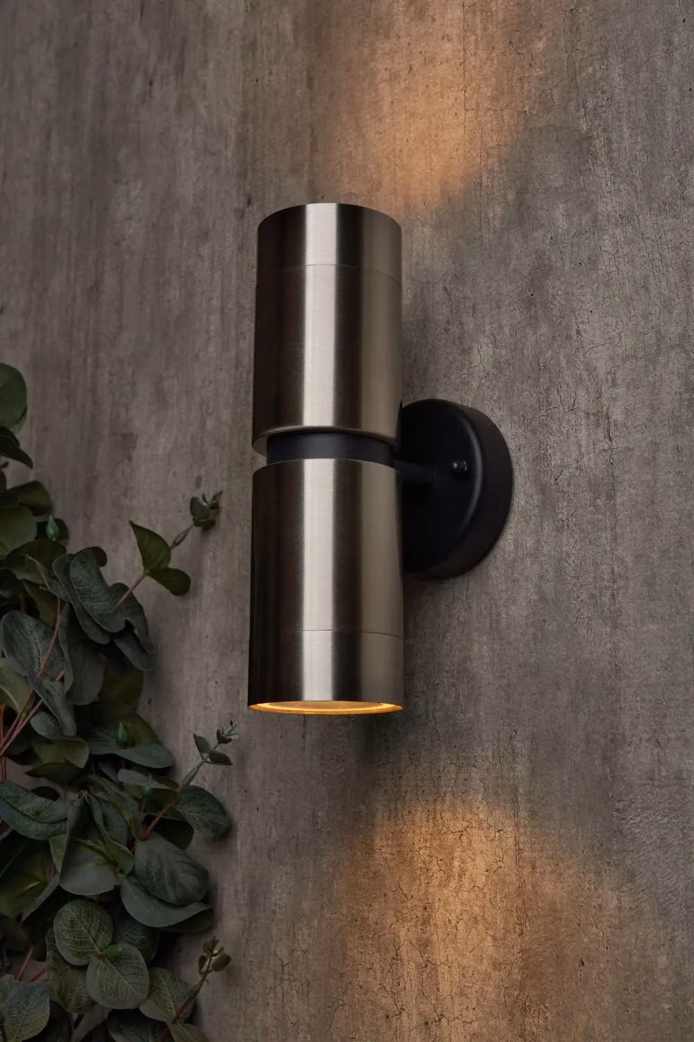 BHS Lighting Hans Up & Down Outdoor Wall Light in Silver Stainless Steel – 3
