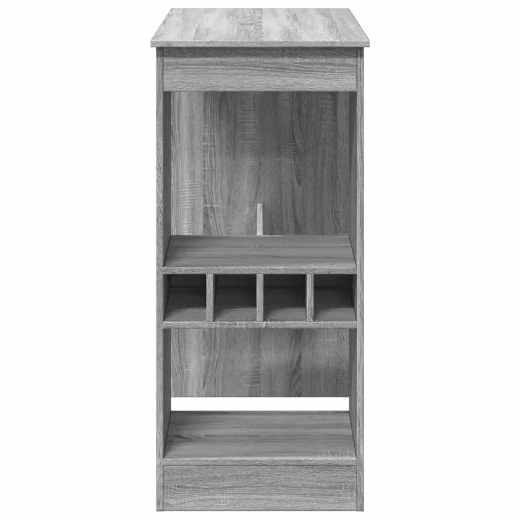 Berkfield Home Bar Table with Racks in Grey Sonoma, W/D/H: 90 x 47.5 x 103.5 cm – 4