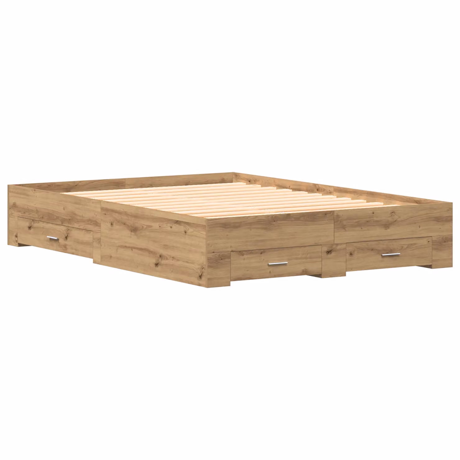 Berkfield Home Modern Bed Frame with Drawers in Artisan Oak Brown, W/D/H: 140 x 200 cm – 2