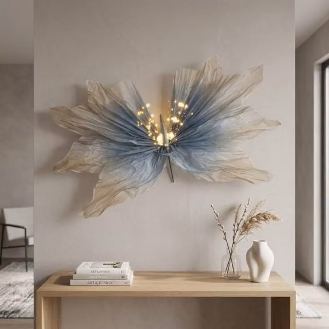 Garden Greatness Lunaria Aurora Blue LED Butterfly Wall Light