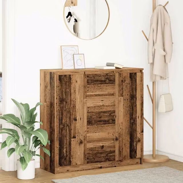 Berkfield Home Rustic Sideboard with Drawers in Brown, W/D/H: 100.5 x 35 x 98.5 cm – 1