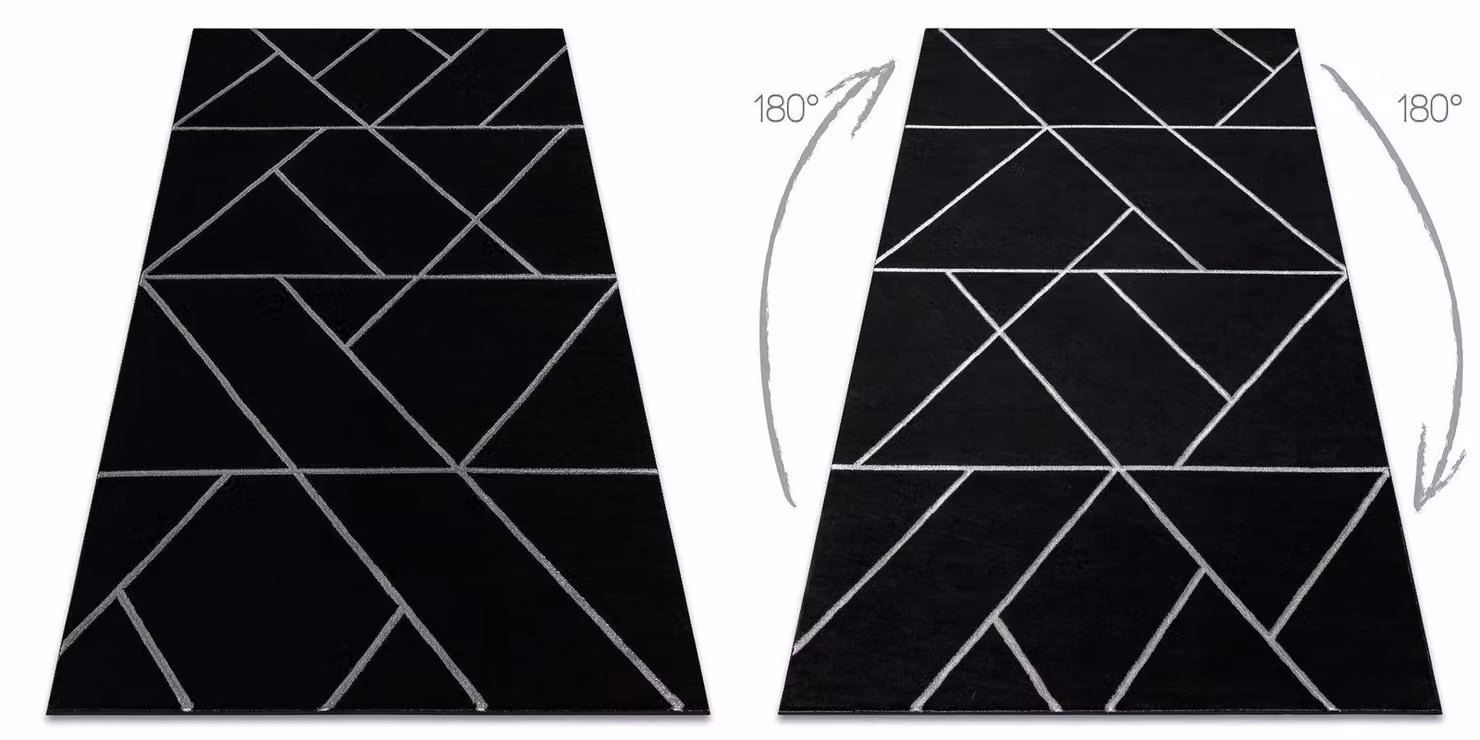 RugsX Emerald Black Geometric Rug, W: 160 cm, L: 220 cm – 2