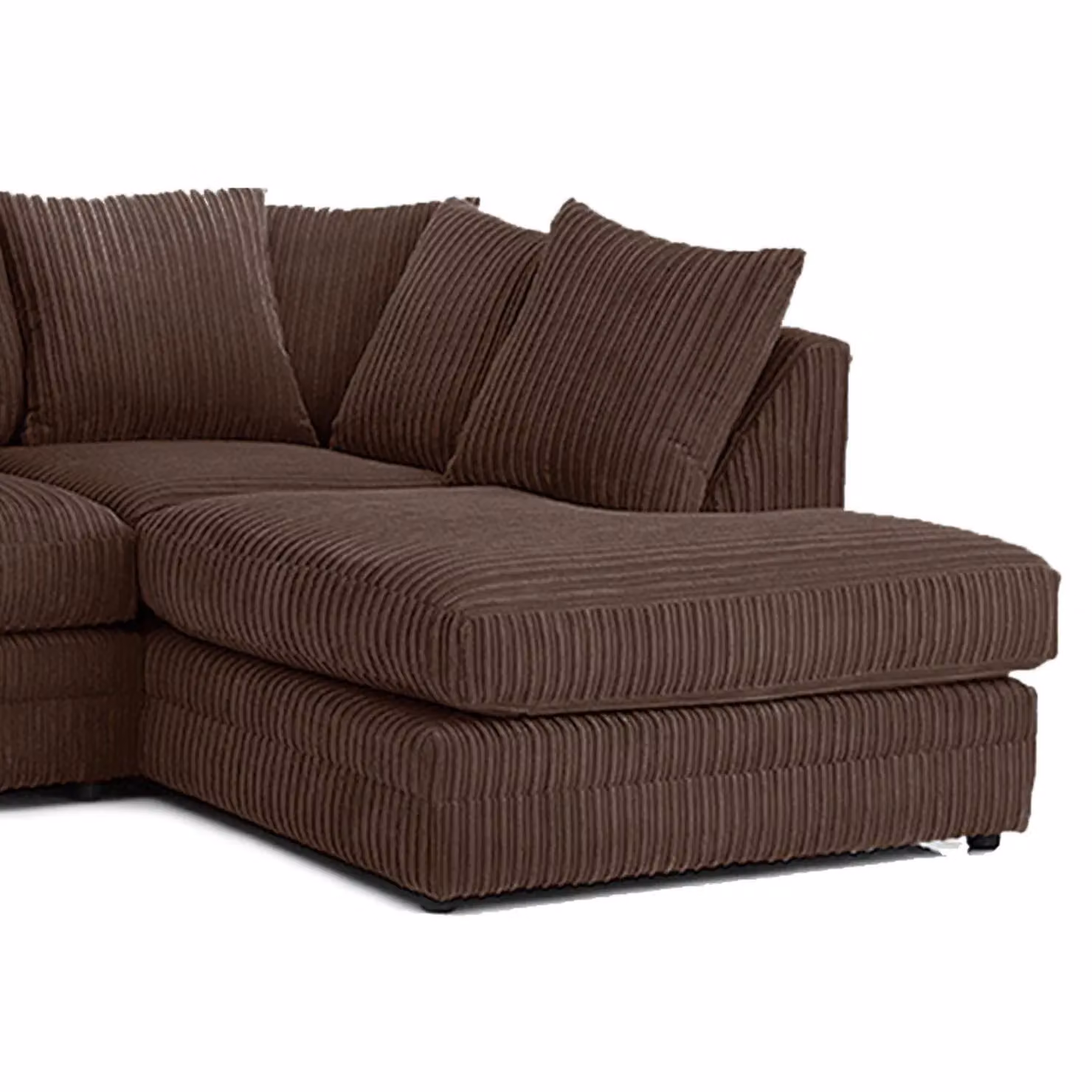 Furnishings For Less UK Luxor 4 Seater Jumbo Cord Corner Sofa, Right Hand Facing, Chocolate Brown – 4
