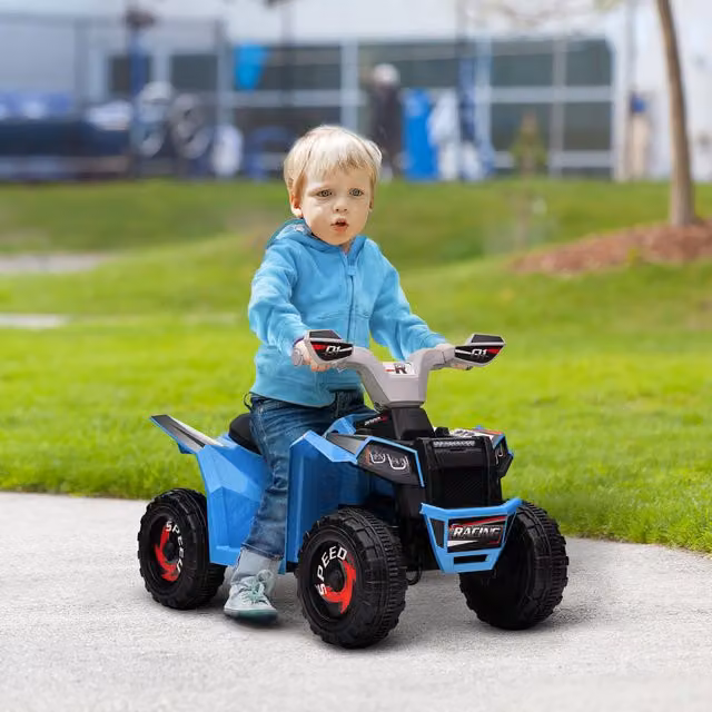 HOMCOM 6V Electric Quad Bike with Wear-Resistant Wheels in Blue