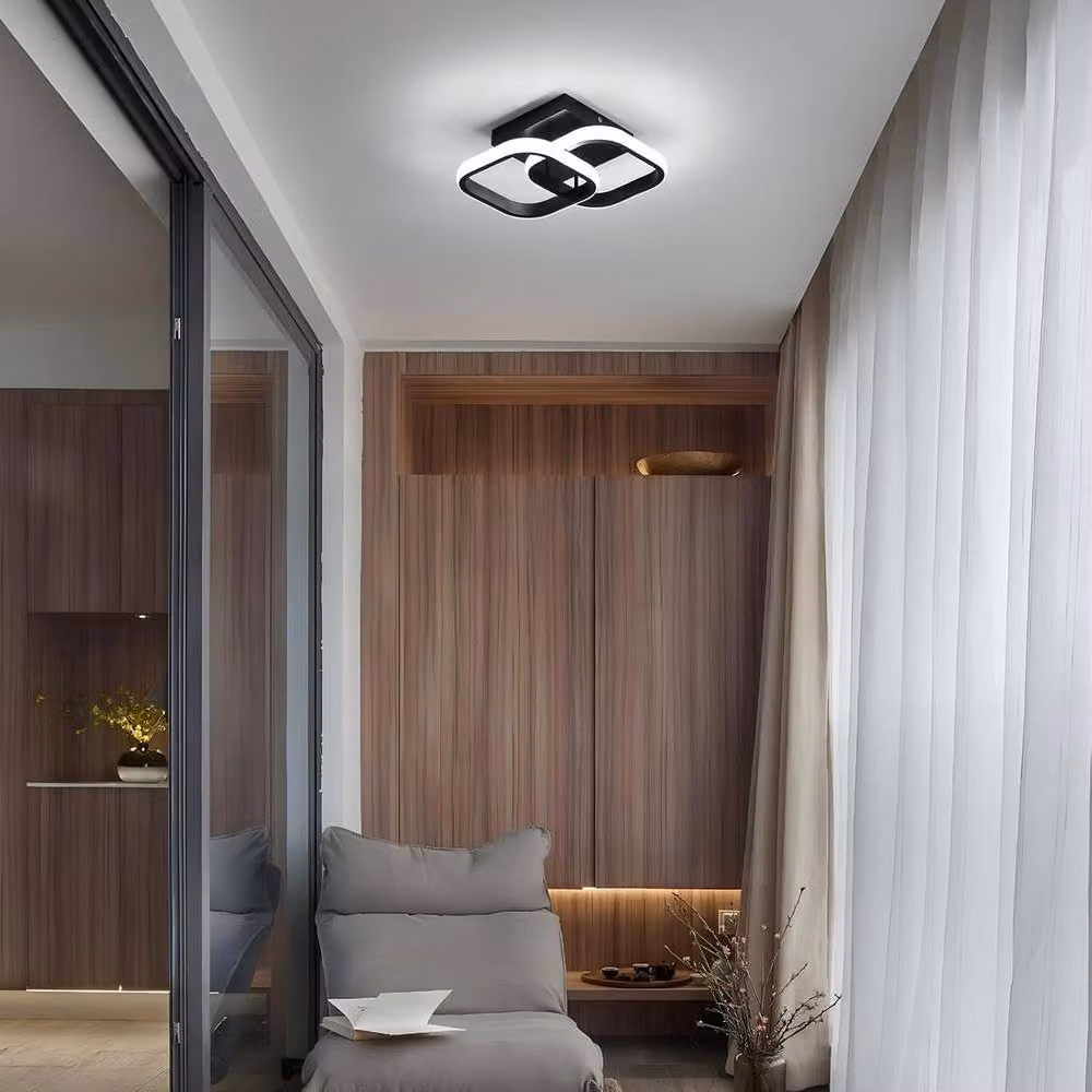 Goeco Modern Square LED Ceiling Light, 22 W, 6500 K Cool White, Black – 2