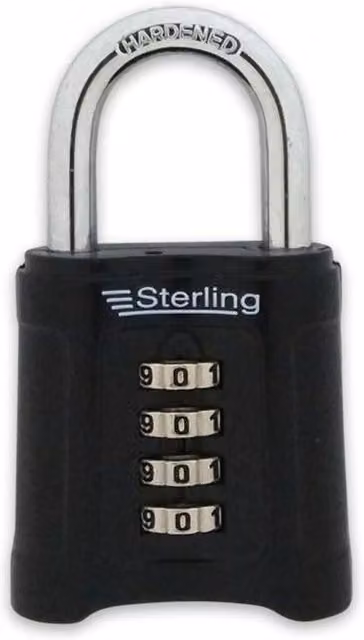 Sterling Heavy Duty Zinc Combination Padlock in Black and Silver
