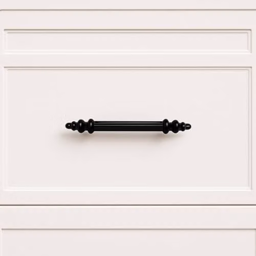 Melody Maison Matt Black Ribbed Metal Bar Pull Handle 15cm – 1