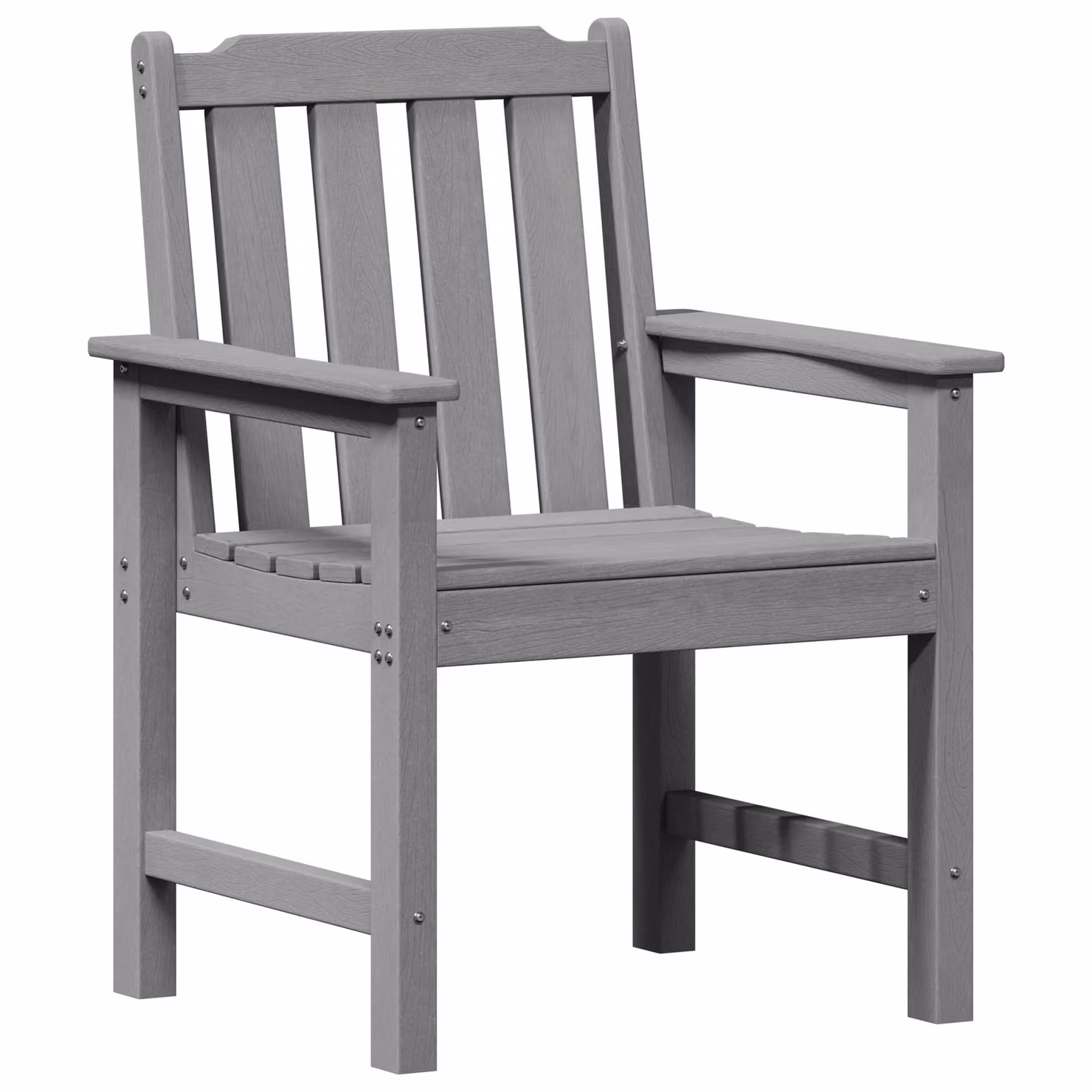 Berkfield Home Garden Dining Chairs, Set of 2, Light Grey HDPE and Acacia Wood – 3