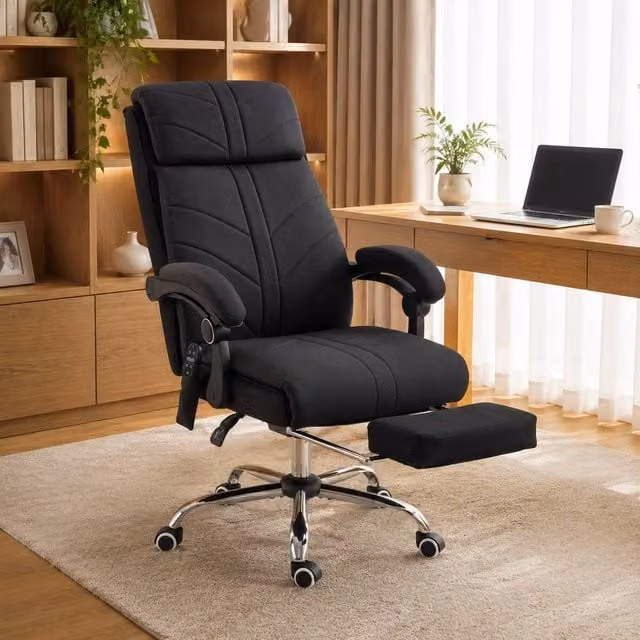 STILVORA Black Executive Office Chair with Headrest and Armrests – 1