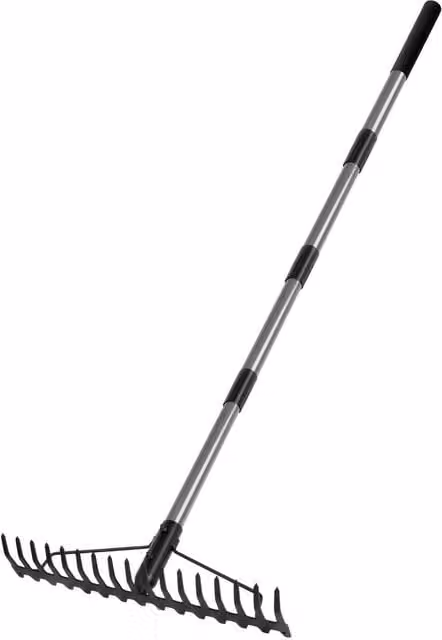 Walensee Heavy Duty Bow Rake with 17 Steel Tines and Stainless Steel Handle in Silver – 1