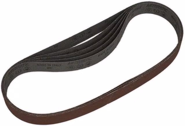 Loops 5 Pack 80 Grit Aluminium Oxide Slim Detail Sanding Belts, Brown