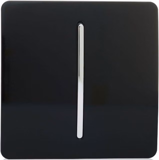 Trendi Switch 1 Gang 2 Way Modern Glossy Black Tactile Light Switch – 1
