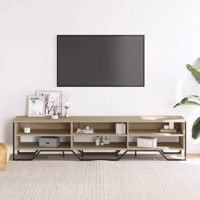 Berkfield Home Sonoma Oak TV Cabinet in Light Brown, W/D/H: 180 x 34 x 41 cm – 1