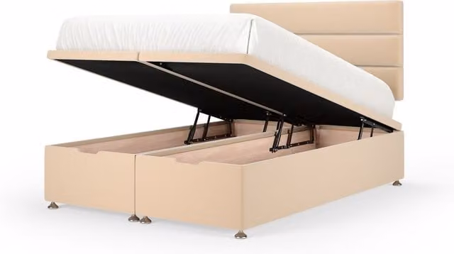 Bedmaster Super King Plush Velvet Ottoman Divan Base in Natural, W/D/H: 200 x 200 cm