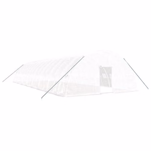 vidaXL Greenhouse with White Steel Frame, W: 6.0 m, D: 6.0 m, H: 2.85 m