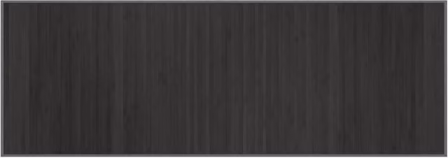 Berkfield Home Rectangular Bamboo Rug in Grey, W/D: 70 x 200 cm