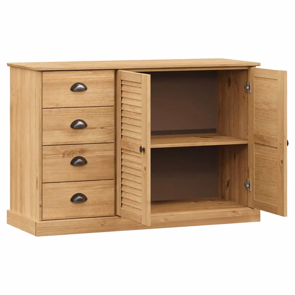 Berkfield Home VIGO Sideboard with Drawers in Light Brown Waxed Solid Pine, W/D/H: 113 x 40 x 75 cm – 3