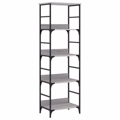 vidaXL Industrial Style Bookshelf in Grey Sonoma Engineered Wood with Metal and MDF Construction – 1