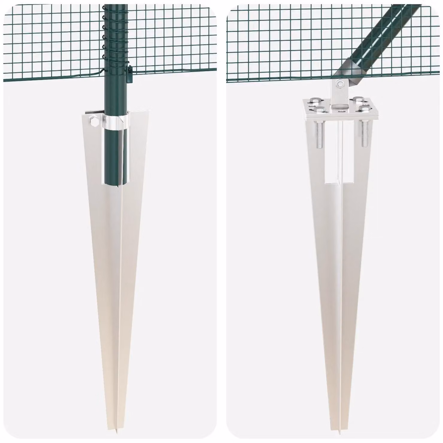 Berkfield Home Green Steel Welded Wire Fence with 7 Spike Posts, W: 10 m, H: 1.5 m – 5