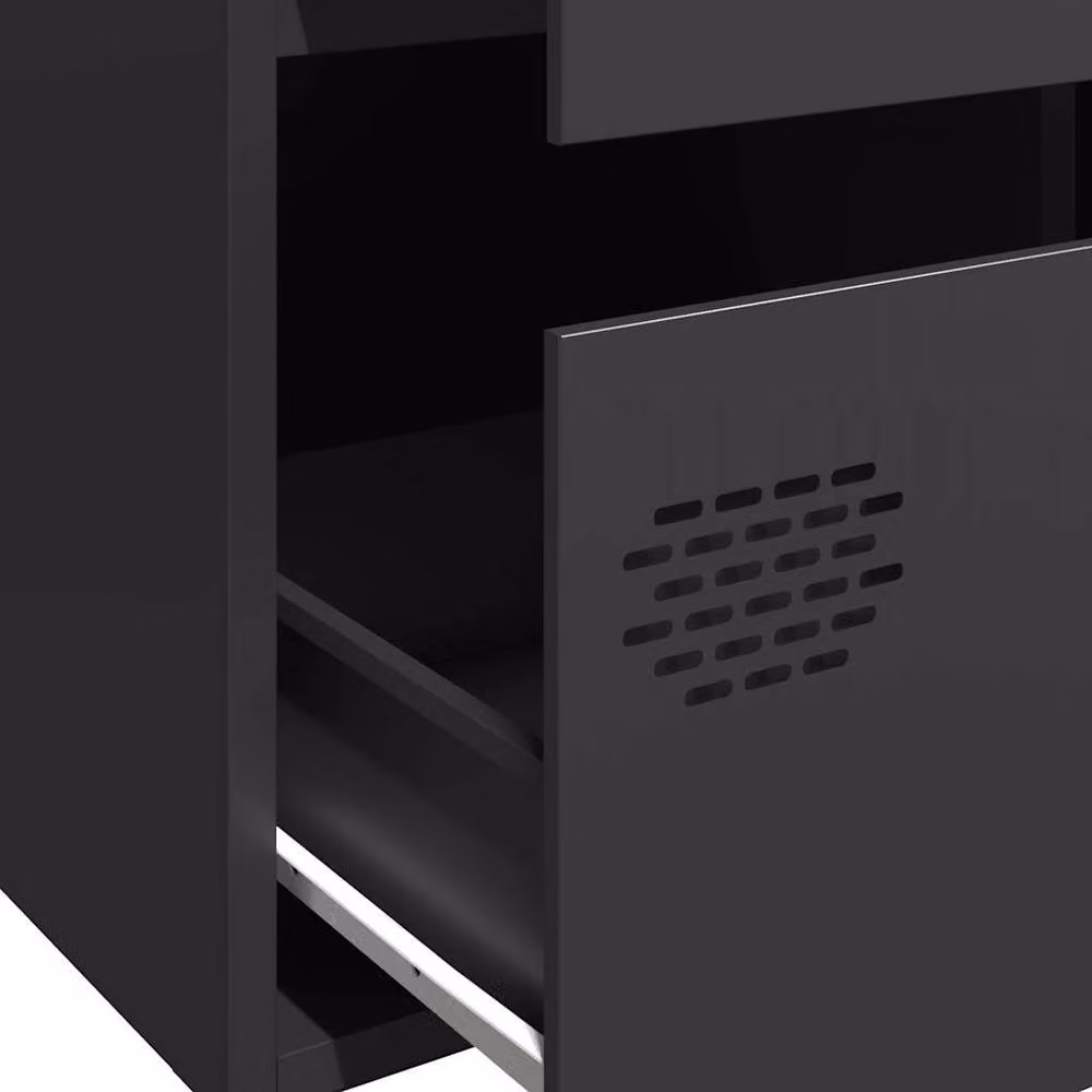 Berkfield Home Modern Black Steel Highboard W/D/H: 68 x 39 x 101.5 cm – 4