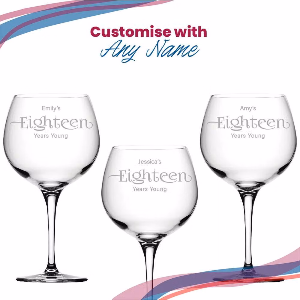 Uniqueful Personalised 18th Birthday Primeur Gin Cocktail Glass in Clear – 3