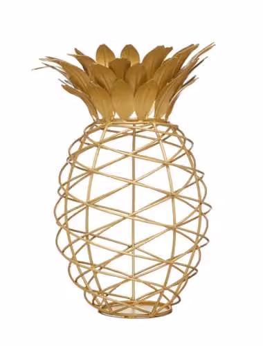 BarCraft Pineapple Shaped Metal Wine Cork Collector in Gold, 20 x 28 cm