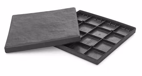 Nicoman Grey Stone Look Recycled Rubber Garden Stepping Stones, Set of 10, W/D/H: 30 x 30 x 2.5 cm – 2